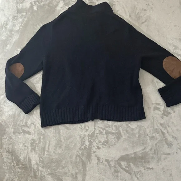 Vintage polo Ralph Lauren double zipper elbow patch cable knit  sweater - Picture 5 of 15
